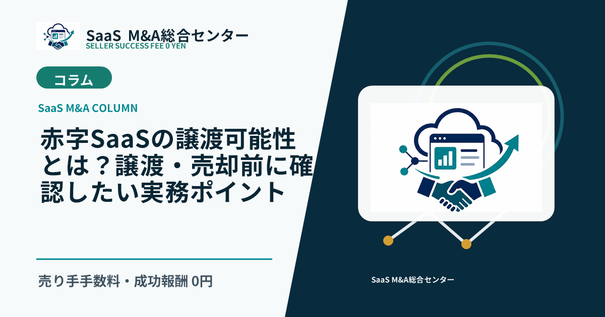【SaaS M&Aコラム】赤字SaaSの譲渡可能性とは？譲渡・売却前に確認したい実務ポイントのアイキャッチ画像