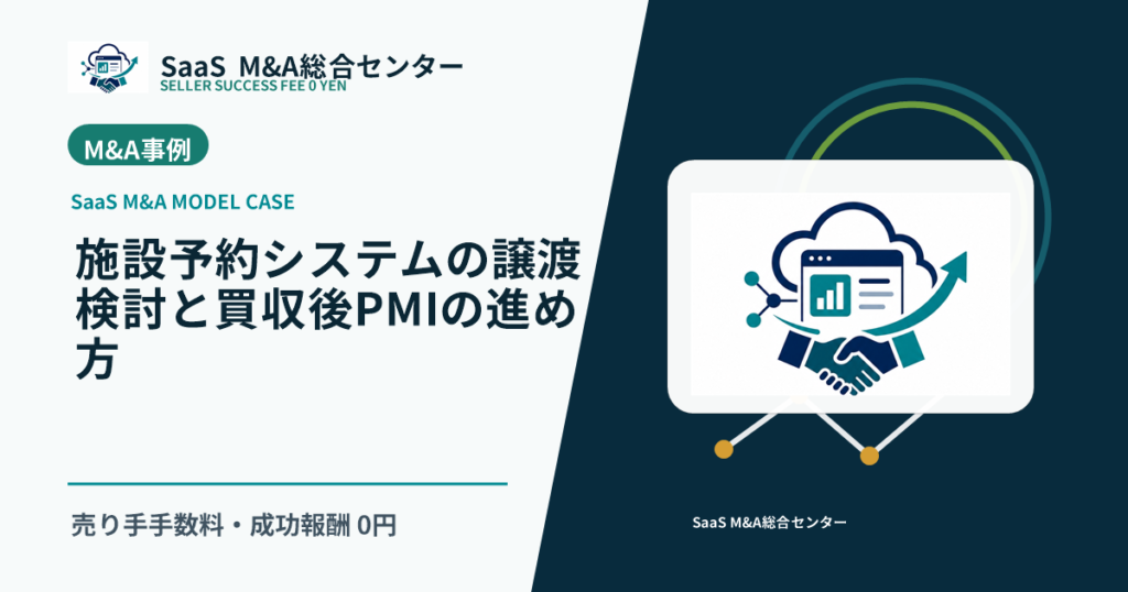 【SaaS M&Aモデル事例】施設予約システムの譲渡検討と買収後PMIの進め方のアイキャッチ画像
