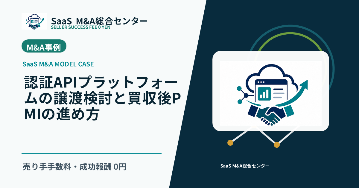 【SaaS M&Aモデル事例】認証APIプラットフォームの譲渡検討と買収後PMIの進め方のアイキャッチ画像