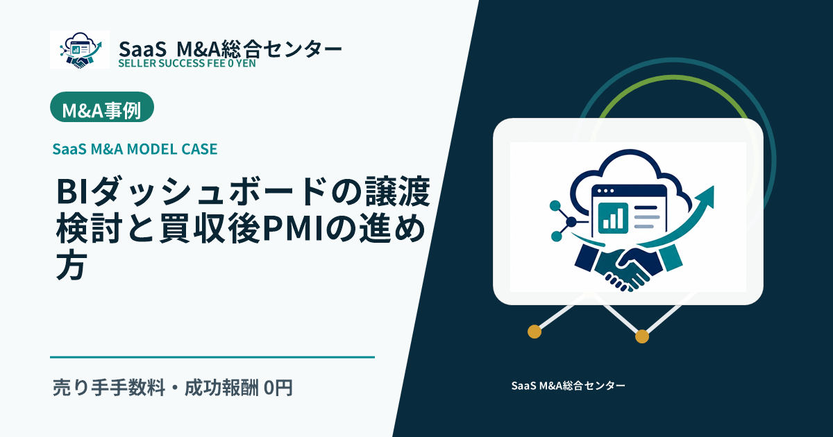 【SaaS M&Aモデル事例】BIダッシュボードの譲渡検討と買収後PMIの進め方のアイキャッチ画像