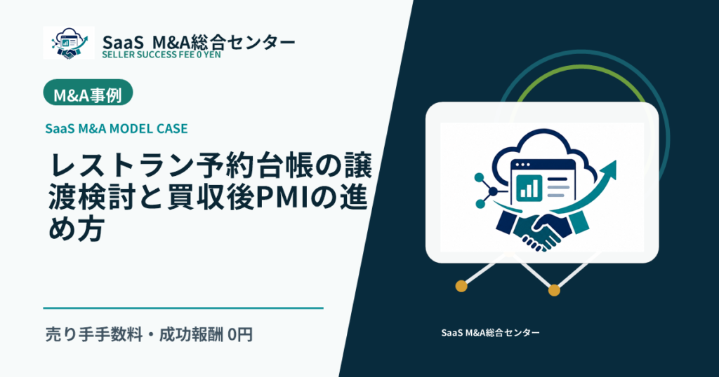 【SaaS M&Aモデル事例】レストラン予約台帳の譲渡検討と買収後PMIの進め方のアイキャッチ画像