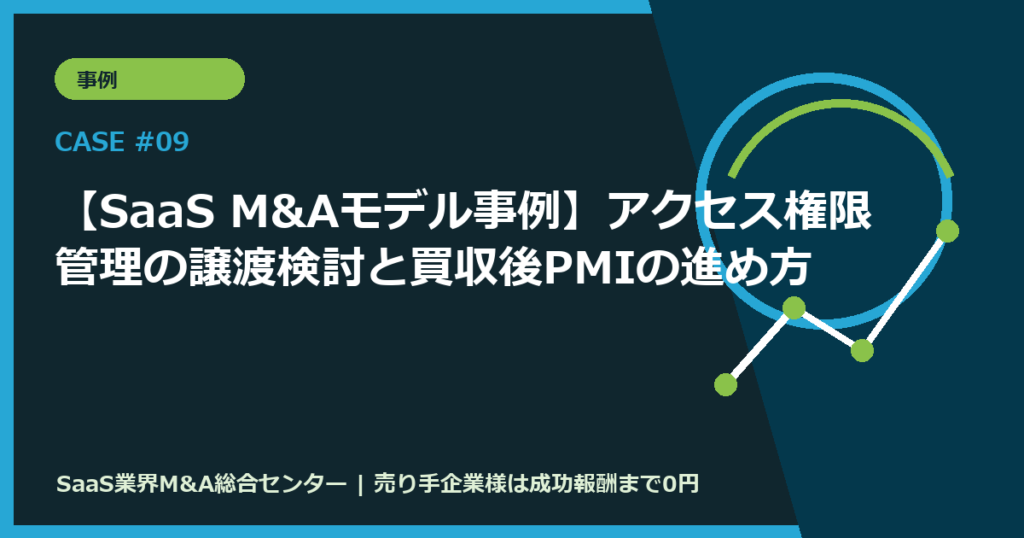 【SaaS M&Aモデル事例】アクセス権限管理の譲渡検討と買収後PMIの進め方