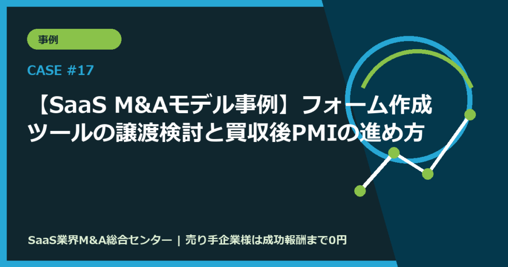【SaaS M&Aモデル事例】フォーム作成ツールの譲渡検討と買収後PMIの進め方