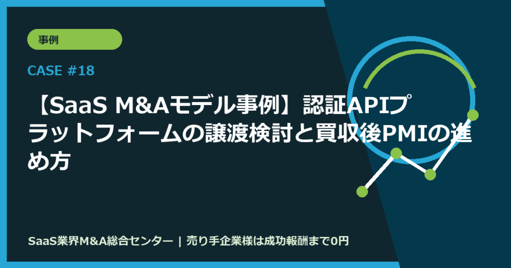 【SaaS M&Aモデル事例】認証APIプラットフォームの譲渡検討と買収後PMIの進め方