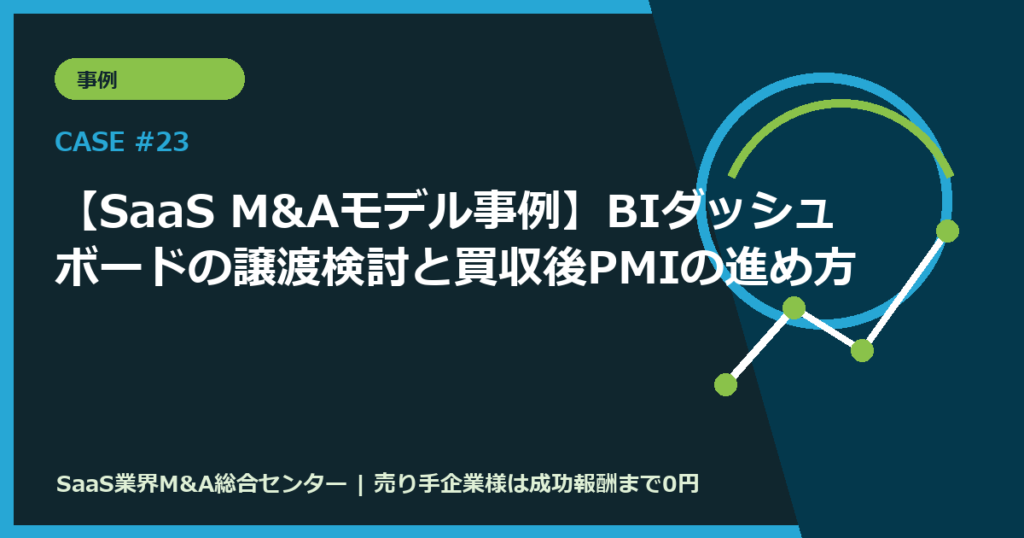 【SaaS M&Aモデル事例】BIダッシュボードの譲渡検討と買収後PMIの進め方