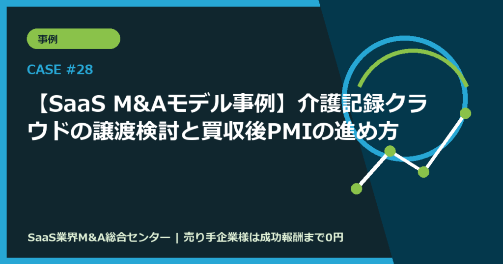 【SaaS M&Aモデル事例】介護記録クラウドの譲渡検討と買収後PMIの進め方