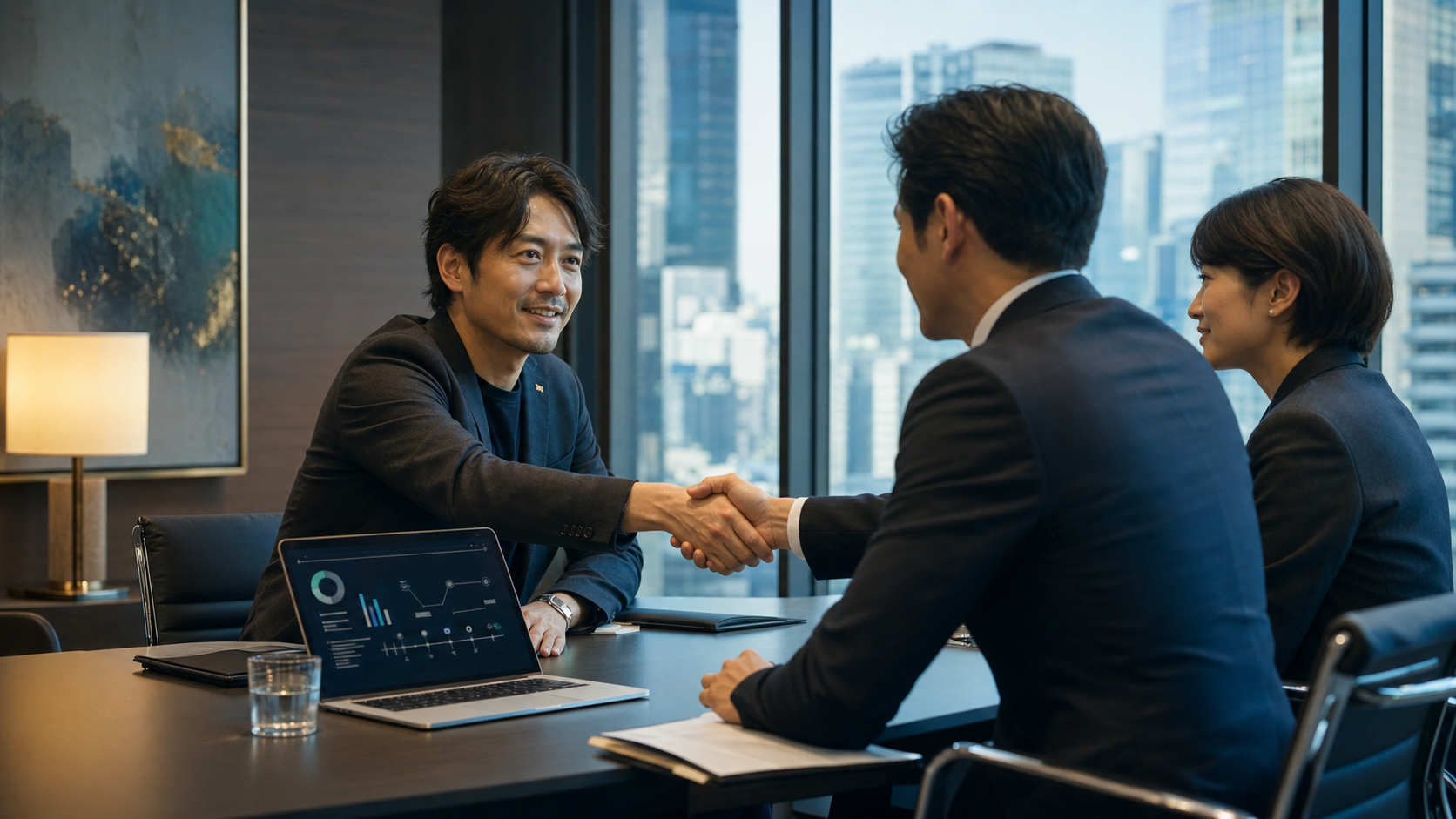 SaaS事業の承継に向けた握手と面談
